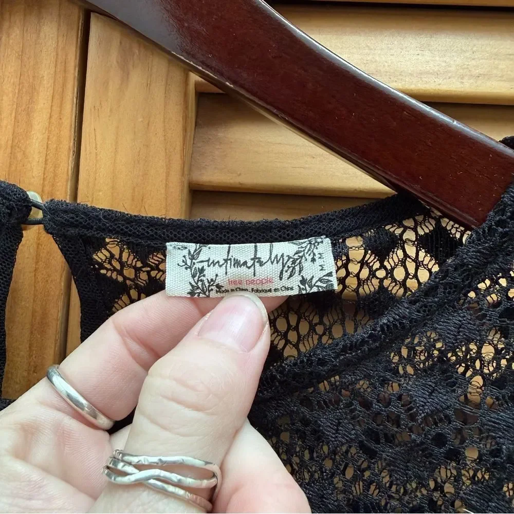 Free People Black Lace Blouse size medium